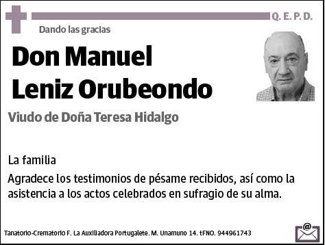 LENIZ ORUBEONDO,MANUEL