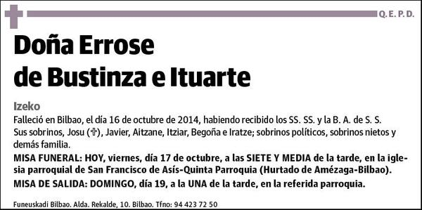 DE BUSTINZA E ITUARTE,ERROSE