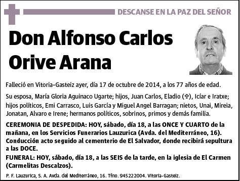 ORIVE ARANA,ALFONSO CARLOS