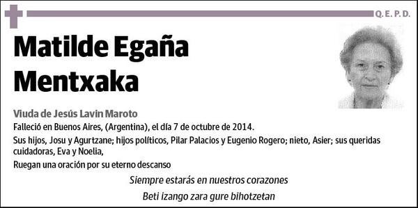 EGAÑA MENTXAKA,MATILDE