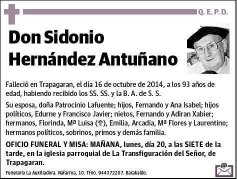 HERNANDEZ ANTUÑANO,SIDONIO