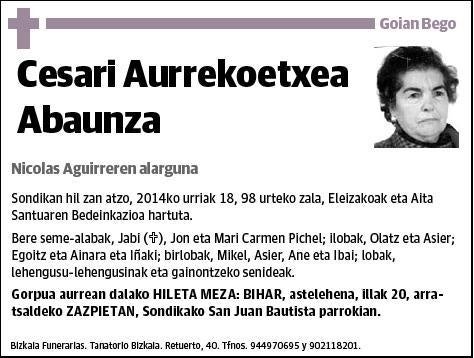 AURREKOETXEA ABAUNZA,CESARI
