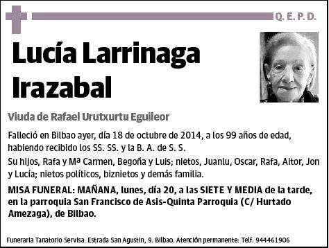 LARRINAGA IRAZABAL,LUCIA