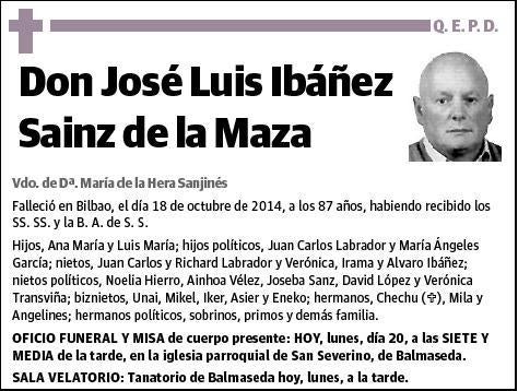 IBAÑEZ SAINZ DE LA MAZA,JOSE LUIS