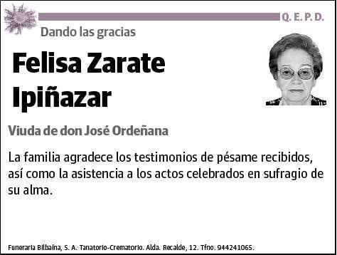 ZARATE IPIÑAZAR,FELISA