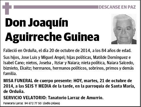 AGUIRRECHE GUINEA,JOAQUIN