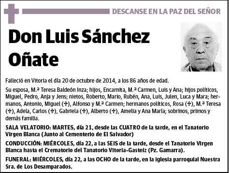 SANCHEZ OÑATE,LUIS