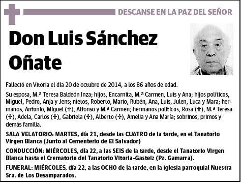 SANCHEZ OÑATE,LUIS