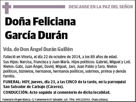 GARCIA DURAN,FELICIANA