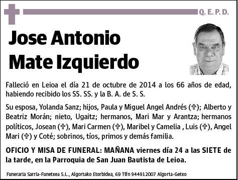 MATE IZQUIERDO,JOSE ANTONIO