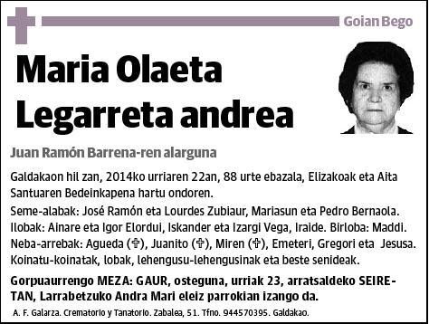 OLAETA LEGARRETA,MARIA