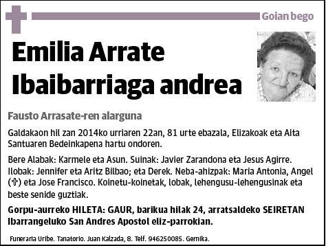 ARRATE IBAIBARRIAGA,EMILIA