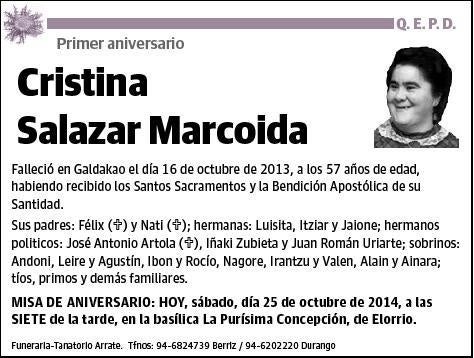 SALAZAR MARCOIDA,CRISTINA