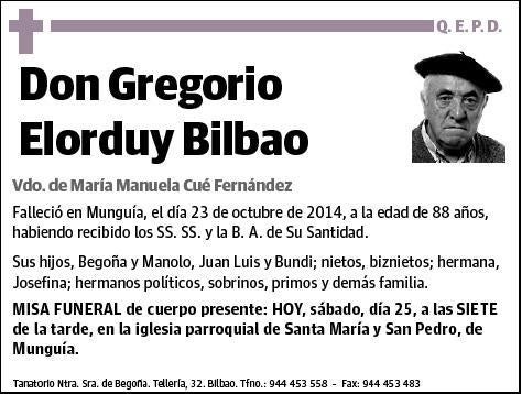 ELORDUY BILBAO,GREGORIO