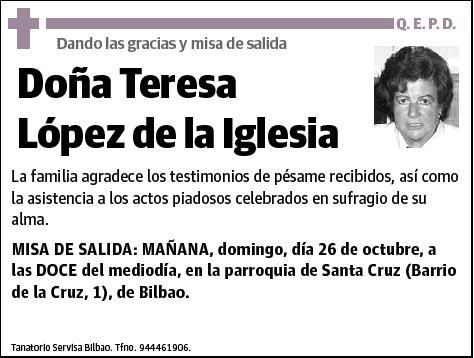 LOPEZ DE LA IGLESIA,TERESA