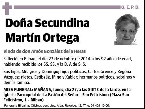 MARTIN ORTEGA,SECUNDINA