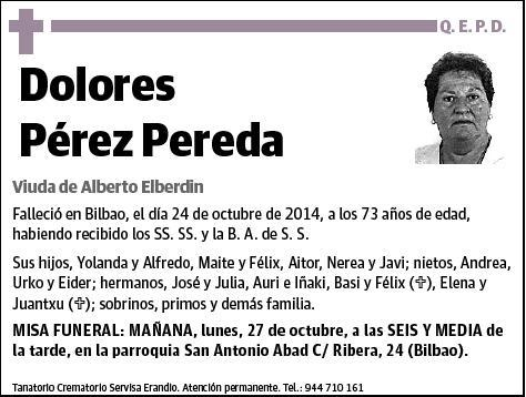 PEREZ PEREDA,DOLORES