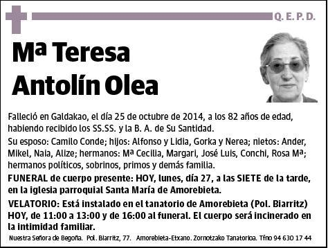 ANTOLIN OLEA,TERESA