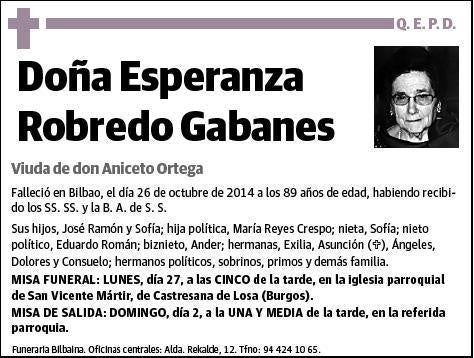 ROBREDO GABANES,ESPERANZA