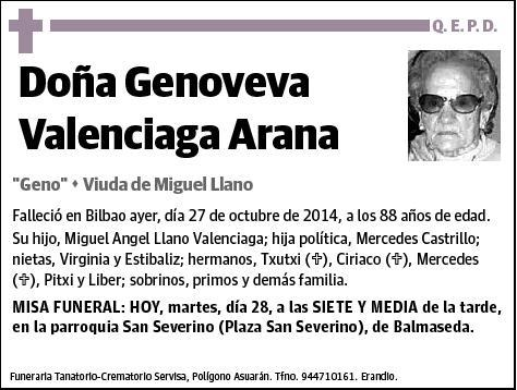 VALENCIAGA ARANA,GENOVEVA