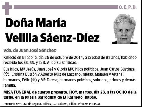 VELILLA SAENZ-DIEZ,MARIA