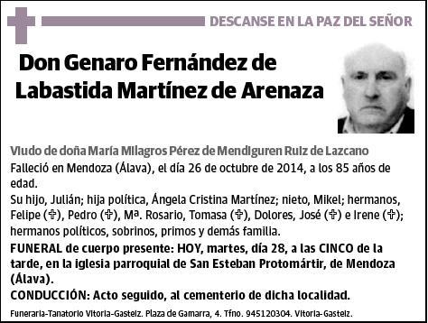 FERNANDEZ DE LABASTIDA MARTINEZ DE ARENAZA,GENARO