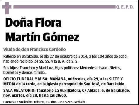 MARTIN GOMEZ,FLORA