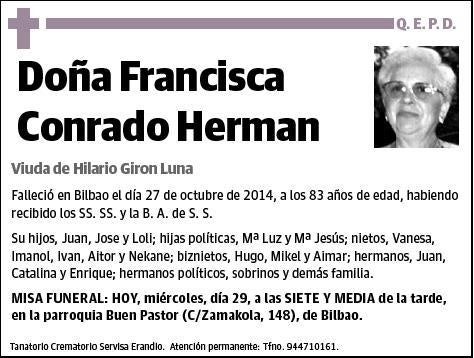 CONRADO HERMAN,FRANCISCA