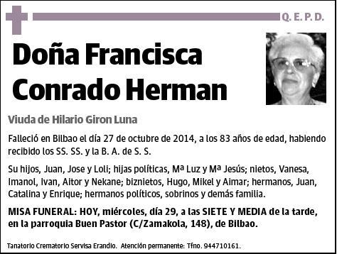 CONRADO HERMAN,FRANCISCA