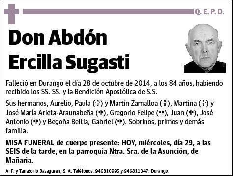 ERCILLA SUGASTI,ABDON