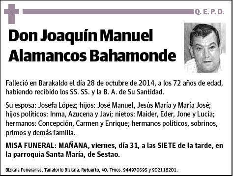 ALAMANCOS BAHAMONDE,JOAQUIN MANUEL