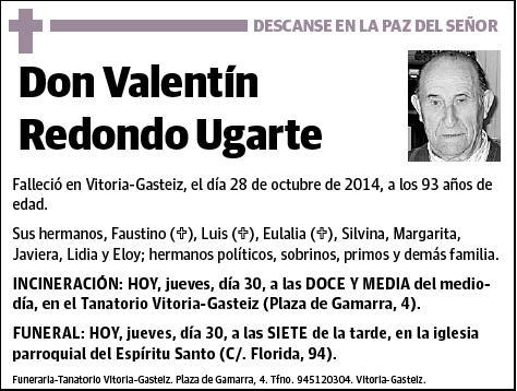 REDONDO UGARTE,VALENTIN