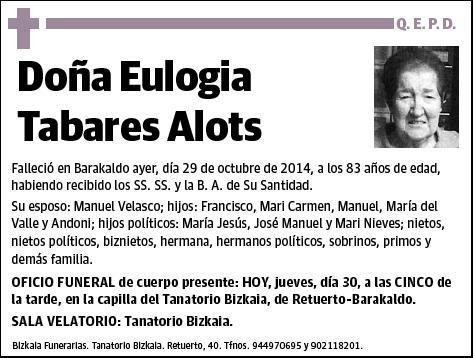 TABARES ALOTS,EULOGIA