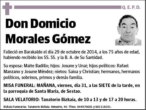 MORALES GOMEZ,DOMICIO