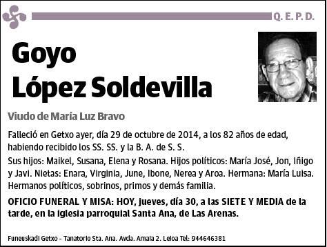 LOPEZ SOLDEVILLA,GOYO