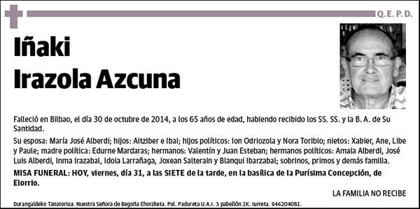 IRAZOLA AZCUNA,IÑAKI