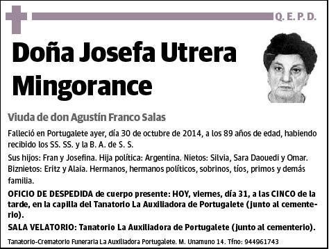 UTRERA MINGORANCE,JOSEFA