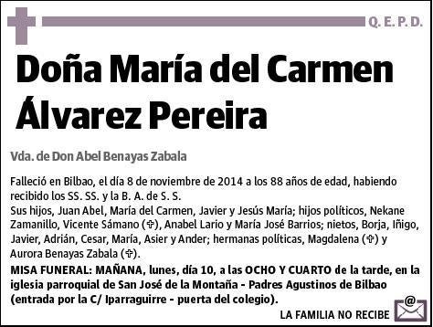 ALVAREZ PEREIRA,MARIA DEL CARMEN