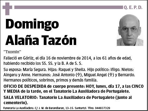 ALAÑA TAZON,DOMINGO