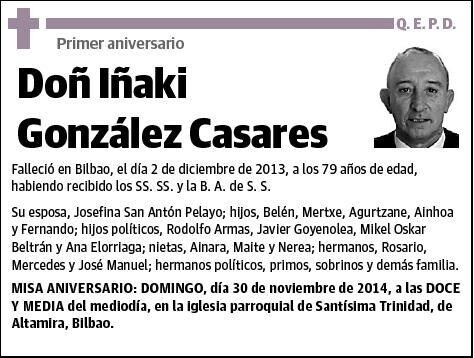 GONZALEZ CASARES,IÑAKI