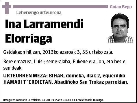 LARRAMENDI ELORRIAGA,INA