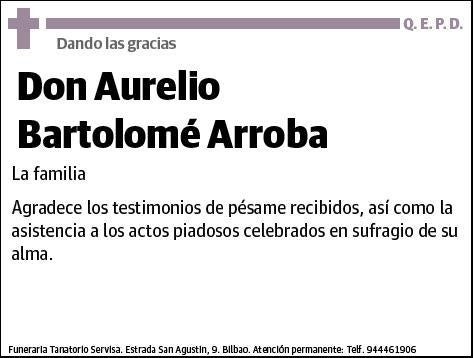 BARTOLOME ARROBA,AURELIO