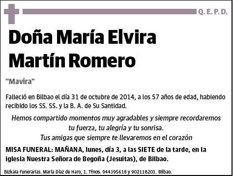 MARTIN ROMERO,MARIA ELVIRA