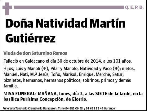 MARTIN GUTIERREZ,NATIVIDAD