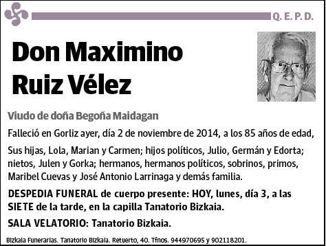 RUIZ VELEZ,MAXIMINO