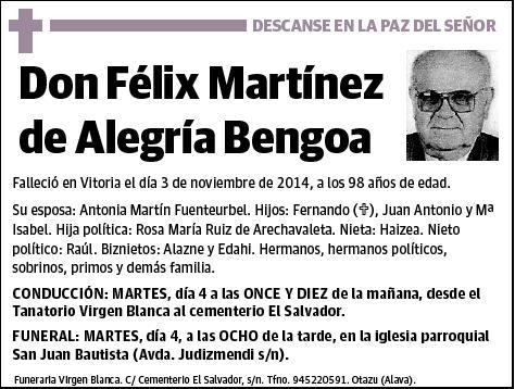 MARTINEZ DE ALEGRIA BENGOA,FELIX