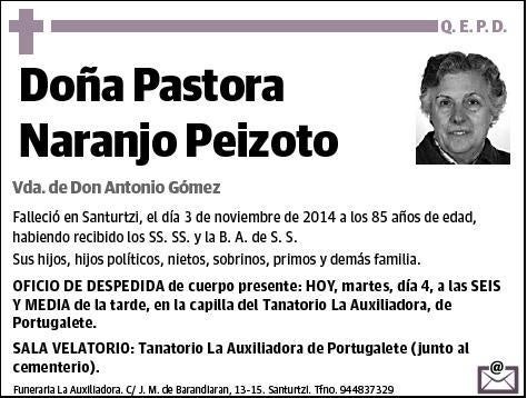 NARANJO PEIZOTO,PASTORA