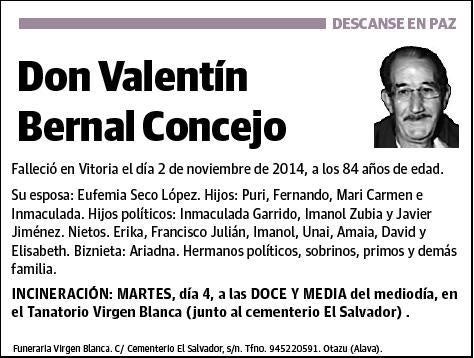 BERNAL CONCEJO,VALENTIN