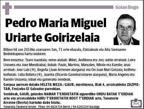 URIARTE GOIRIZELAIA,PEDRO MARIA MIGUEL