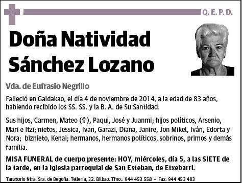 SANCHEZ LOZANO,NATIVIDAD